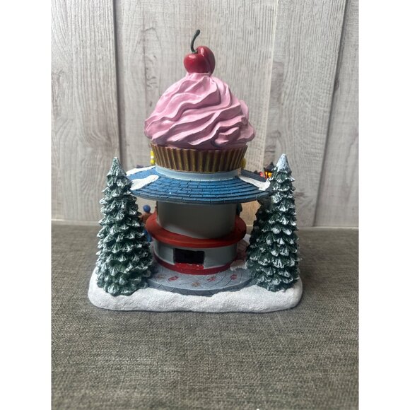 Moments In Time Christmas Village Building Cupcake Shop w/ LED Lights & Music - Picture 6 of 12